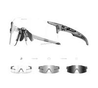 SCVCN Photochromic Cycling Glasses for Men and Women Sports Sunglasses Clear Cycling MTB Running Cycling Glasses Volleyball Tennis Driving Fishing Softball Mountaineering Hiking 19 Grey