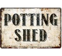 Scvgfdxzs Potting Shed Metal Sign - Wall Decor Poster 8x12 Inch, Farmhouse & Garden Decor, Rustic Yard Sign, Wall Art, Gift Idea