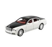 SCVWKAJA Die Cast Vehicles 1:24 For Bentley Mulsanne Alloy Vehicle Car Model Miniature Scale Model Car Collectible(White and black)