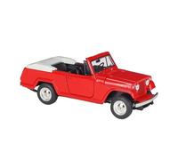 SCVWKAJA Die Cast Vehicles 1:24 For Jeep Jeepster 1967 Classic Retro Vintage Car Collection Ornaments Luxury Static Car Model(Red)