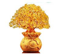 SCWZZWSY Crystal Tree Crystal Lucky Tree Money Tree,Chinese Gold Ingot Crystal Fortune Tree Ornament Wealth Ornament Home Office Table Decoration Tabletop Crafts Feng Shui Gifts (Color : 2)