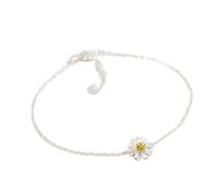 SCWZZWSY Cuff Bangle Chain,AdjustableSterling Silver Bangle Bracelet, Women 925 Sterling Silver Bracelet Daisy Lobster Clasp Bangle Adjustable Bracelet