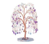 SCWZZWSY Lucky Tree Crystal Tree Gravel Specimen Stone Money Feng Shui Ornaments Tree Of Life Figurines Chakra Tree,E