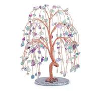 SCWZZWSY Lucky Tree Crystal Tree Gravel Specimen Stone Money Feng Shui Ornaments Tree Of Life Figurines Chakra Tree,A