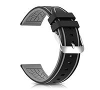 SCWZZWSY Silicone Watch Bands Divers Model Replacement Rubber Watch Strap 20mm 22mm 24mm 26mm Waterproof Line Bicolor Silver Buckle for Men and Women Sport