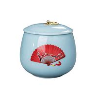 SCWZZWSY Urns Handmade Ceramic Pet Urn For Small Dogs Cats Rabbits Small Animals Memorial Cremation Ash Funeral Burial Urn Keepsake (Blue 4)