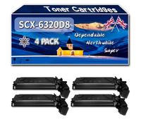 SCX-6320D8 Toner Cartridges Compatible for Samsung MultiXpress 6322 DN SCX-6100 Series SCX-6120 SCX-6120 N SCX-6122 DN SCX-6520 Printers (4 Pack Black)