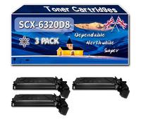 SCX-6320D8 Toner Cartridges Compatible for Samsung MultiXpress 6322 DN SCX-6100 Series SCX-6120 SCX-6120 N SCX-6122 DN SCX-6520 Printers (3 Pack Black)