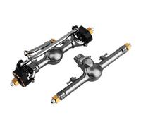 SCX24 +4mm Planet Front Rear Axles with 3-Section CVD Joint Shafts & Brass Steering Knuckles for 1/24 Axial SCX24 Upgrade (Gray)