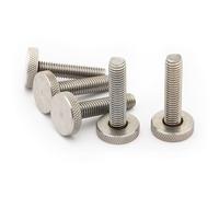 SCXCLY 10pcs Knurled Thumb Screws, M8 x 35mm Flat Knurled Head Fully Threaded Thumb Screws Bolts Assortment Kit (6 Sizes), 304 Stainless Steel (Silvery)