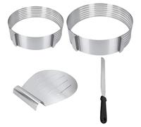 scyca Cake Layer Cutter,Cake Ring Cutter - Cake Cutter Easy to Use Cake Cutter | Cake Leveler, Stainless Steel Cake Slicer for