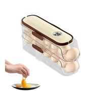 scyca Egg Storage Box, Egg Storage Container - Automatic Rolling Type for Eggs - Automatic Roll Up Fridge with Lid, Egg Holder for Organization and