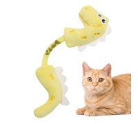 scyca Plush Toy for Cats, Cat Biting Toy | Spring Dinosaur Cat Teething Toy | Bite Resistant Plush Doll