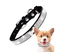 scyca Rhinestone Dog Collar - Microfiber Pet Collar for Girl Cats and Dogs - Adjustable Fancy Dog Collar, Soft Female Dog Collar, Tear-Resistant Rhinestone Cat Collar for Puppy, Kitten