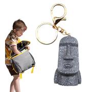 scyca Steinmoai Car Decoration Ring Accessories Key Ring Toy Cute Pendant for Key Ring Car Hangings Ring Accessories Stone Decoration for Room, New Small, Siehe Beschreibung