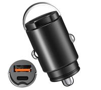 scyca USB Fast Car Charger, USB Car Charger - Car Adapter Charger,Multifunctional Two Ports Charger, Small and Fast Charging USB Charger, Hidden Pull Ring for