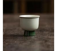 SCZMBLTLNV Teapots 2pc/Set Small Single Master Cup Kung Fu Teaset 30ml Grass Wood Grey High Foot Retro Pattern Green Ceramic Teacup Porcelain Tea Set Portable Tea Set