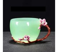 SCZMBLTLNV Teapots Jade Tea Cup High Grade Enamel Color White Porcelain Teacup Coloured Glaze with Handle Master Kung Fu Set Porcelain Tea Set Portable Tea Set(H)