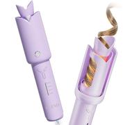 SCZND Cordless Hair Curler Automatic Rotating, 32mm Beach Waver Hair Curler with 4 Temp for Long Medium Hair, USB Rechargeable Portable & Lightweight Curling Wand for Travel, Anti-Scald, Tangle-Free