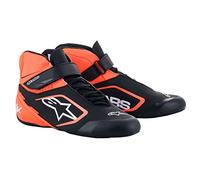 !SD! Alpinestars 2022 TECH-1 K V2 SHOES - Black/Orange Fuo/White - UK 4 / US 5 / EU 37