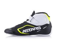 !SD! Alpinestars 2022 TECH-1 K V2 SHOES - Black/White/Yellow - UK 9.5 / US 11 / EU 44