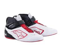 !SD! Alpinestars 2022 TECH-1 K V2 SHOES - White/Black/Red - UK 8 / US 9 / EU 42