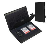 SD Card Holder, SD Card Case,LAVILI CF Memory Card Holder Case Aluminum Alloy Hard Shell, Double-Layer Capacity for 6SD Cards and 12 TF Cards Black Color