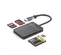 SD Card Reader 4 in 1, USB C USB 3.0 Micro SD Card Reader Memory Card Reader Adapter Simultaneously Read SD MS CF TF MicroSD SDHC SDXC for iPhone 16 15 Pro Max Samsung Android MacBook iPad Computer PC