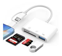 SD Card Reader Adapter 3-in-2 for iPhone 15/14/Pro Max/Pro/Plus, iPad Pro, MacBook Pro/MacBook Air