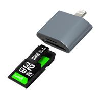 SD Card Reader for iPhone 14 13 12 Pro Max for iPad for Apple Adapter Digital Camera Memory Stick Micro SD Lightning TF Flash Transfer Compact Dual Port Slot Adaptor Converter External Cable Multiport
