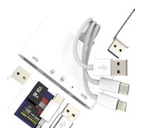 SD Card Reader for IPhone 16 15 Adapter Lightning USB Type C to TF OTG Charger Hub(6in1)Digital Camera Memory Stick Transfer Accessorie for IPad for Apple Flash Drive Converter Compatible for Samsung