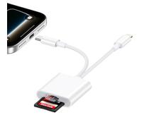 SD Card Reader for iphone,2 in 2 Lightning USB C SD Card Reader with SD+TF Memory Card Reader for iphone 17/16/15/14/13/12/11, ipad, Samsung, Laptop