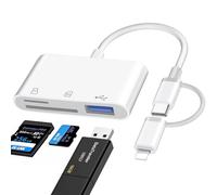 SD Card Reader for iPhone, 3 in 1 SD Card Reader for iPhone iPad, USB C Card Reader with SD/Micro SD, USB OTG Adapter, for iPhone 15/14/iPad/MacBook Pro/Air/Samsung/Android Phones/Camera