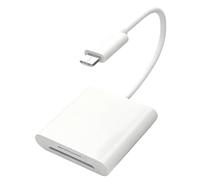 SD Card Reader for iPhone iPad, 2 in 1 Dual Slot SD TF Card Reader for iPhone iPad USB C Devices, Portable Plug-and-Play Memory Cards Adapter for Digital Camera Photo Viewer, White