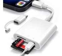 SD Card Reader for iPhone/iPad,PuavntView Micro SD Card Adapter,Memory SD Card Reader Trail Camera Viewer for iPhone iPad,Plug and Play