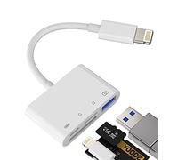 SD Card Reader for iPhone OTG Adapter Dongle Lightning to USB Micro TF Charger Cable Accessorie for Apple 14 13 12 11 Pro Max Camera Memory Mouse Keyboard Photo Viewer Flash Drive Stick Cord Converter