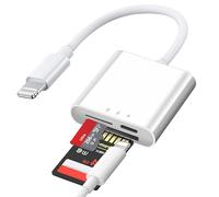 SD Card Reader for iphone, SD Card Reader for ipad, 3 in 1 SD&TF Card Camera Reader Adapter,card reader for camera memory card, Plug and Play