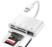 SD Card Reader Micro SD/SD Card Adapter 4 in 1 Trail Game Camera Card Viewer Reader 3.0 USB OTG Cable Compatible for iPhone/iPad Plug and Play