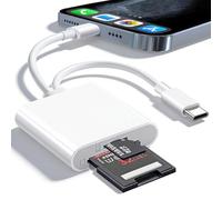 SD Card Reader, SD Card Adapter with SD MicroSD USBC Memory Card Reader for iPhone 15 16, iPad, Mac, MacBook Pro/Air, Android and More USB-C/Type C Devices (USBC 2IN2)