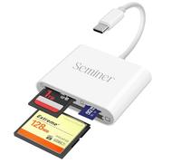 SD Card Reader, Seminer 3in1 USB C Memory Card Adapter 5Gbps Read Write for SD SDXC SDHC CF CFI TF Micro SD Micro SDXC Micro SDHC Cards for Windows Linux Mac OS