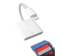 SD Card Reader to Lightning Card Reader Splitter Card Reader Jack Memory Card Adapter for Apple Accessories compatible with iPhone 14 Pro 13 12 11 Pro Max Mini 8 7 Plus X Xs Xr for iPad Air ip-SD
