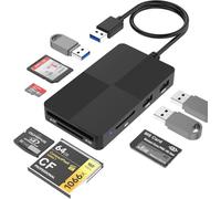 SD Card Reader USB,8 IN 1 Memory Card Reader Hub Adapter for SD/TF/CF/XD/MS/Micro SD/USB 3.0,Read 8 Ports Simultaneous for SDXC SDHC CFI Micro SDXC/SDHC MS MMC UHS-I,for Windows/Mac/Linux