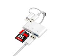 SD Card Reader USB C Adapter for iPhone 17 16 15 14 13 Pro Max Compatible with Samsung Galaxy S26 Digital Camera Memory Stick Micro SD Lightning for iPad for Apple USB 3.0 Type C Laptop Cable Transfer