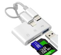 SD Card Reader USB C Adapter OTG 3.0 for iPhone 17 16 15 14 13 Pro Max for iPad for Apple Compatible with Samsung Galaxy S26 Digital Camera Memory Stick Micro SD Lightning Data Transfer Multi Adaptor