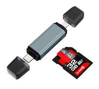 SD Card Reader USB C Lightning Adapter for iPhone 17 16 15 14 Pro Max Digital Camera Micro SD TF Flash Memory Transfer Slot for Apple for iPad Compatible with Samsung Android External Compact Storage