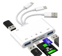 SD Card Reader USB OTG 3.0 Adapter for iPhone 17 16 15 14 Pro Max for iPad for Apple Compatible with Samsung USB C Micro SD Memory Stick Digital Camera Lightning Multi Flash Drive External Accessories