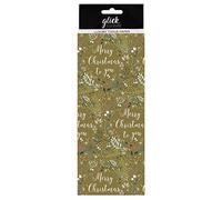 SD Christmas Wreath Gold - Merry Christmas to You Glick Printed Tissue Paper x 4 Sheets 50 x 70 c