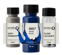 SD COLORS DARK BLUE 8W7 New Touch Up Paint 15 ML REPAIR SCRATCH CHIP BRUSH COLOR CODE 8W7 DARK BLUE (PAINT+LACQUER+PRIMER)