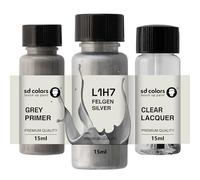 SD COLORS FELGEN SILVER L1H7 ALLOY WHEEL New Touch Up Paint Pen REPAIR KIT 15 ML SCRATCH CHIP BRUSH (PAINT+PRIMER+LACQUER)