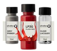 SD COLORS FLASH RED LP3G P3G 1240 New Touch Up Paint 15 ML REPAIR SCRATCH CHIP BRUSH COLOR CODE LP3G P3G 1240 FLASH RED (PAINT+PRIMER+LACQUER)